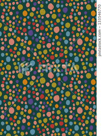 Christmas abstract polka dot background with red, blue, pink. green and yellow. Hand drawn illustration for design, print, fabric or background. Christmas abstract polka dot background with red, blue, pink. green and yellow. Hand drawn illustration for design, print, fabric or background. 133546770