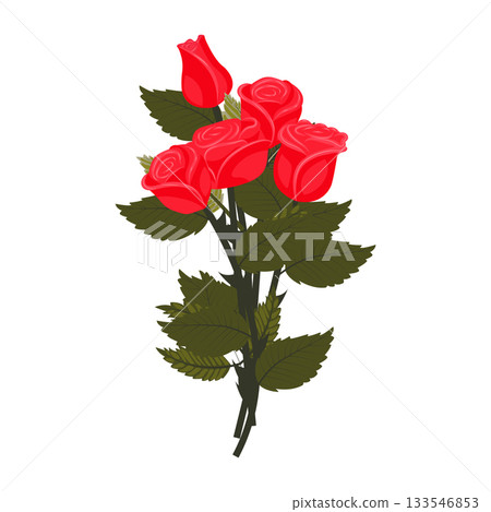 A bouquet of bright red roses. A bouquet of bright red roses. 133546853