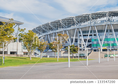 從靜岡縣袋井市小笠山綜合運動公園眺望Ecopa Arena 133547200