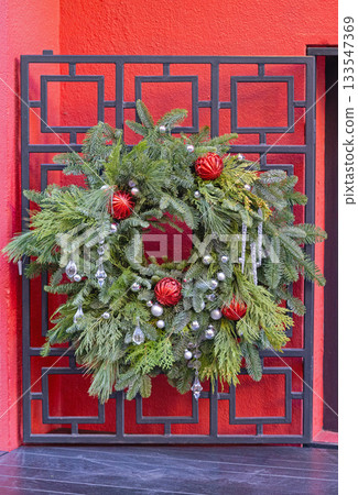 Christmas Wreath Icicles Baubles Christmas Wreath Icicles Baubles 133547369