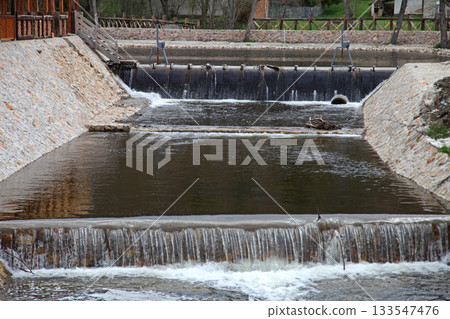 Water Cascade Fish Pond Water Cascade Fish Pond 133547476