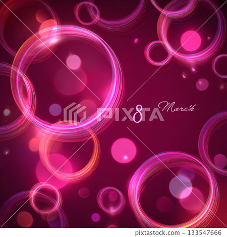 Neon Womens Day Portrait Line Art 133547666