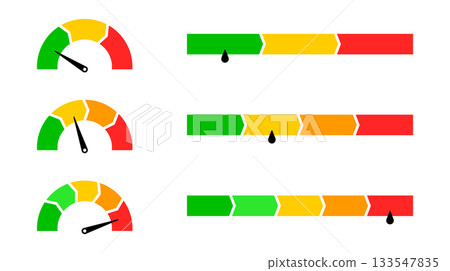 Scale icon with a circle and bar. Level rating gauge. Indicator for temperature, speed, and energy. Scale icon with a circle and bar. Level rating gauge. Indicator for temperature, speed, and energy. 133547835