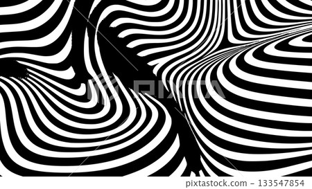 Swirling black and white pattern creates optical illusion with dynamic, wavy lines, forming a hypnotic and abstract, high-contrast visual experience Swirling black and white pattern creates optical illusion with dynamic, wavy lines, forming a hypnotic and abstract, high-contrast visual experience 133547854