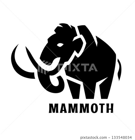 Mammoth silhouette, logo. Mammoth silhouette, logo. 133548034