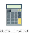 Simple calculator with rounded edges and a flat design. Flat style illustration 133548174