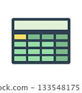 Simple wide calculator with rounded edges and a flat design. Flat style illustration 133548175