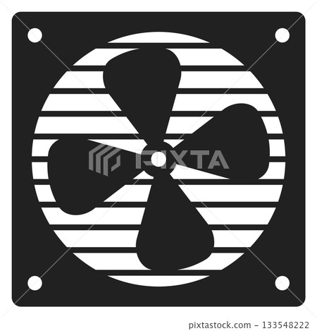 A black and white fan with a white background 133548222