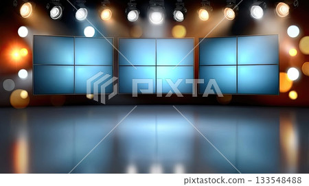 This venue features sleek seating arrangements and bright lighting, creating a perfect atmosphere for events and celebrations 133548488