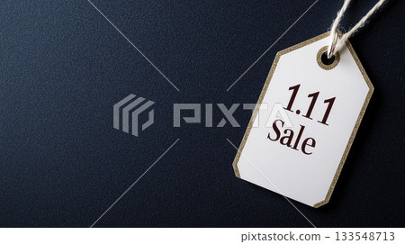 Gifts wrapped in brown paper with twine sit beside decorative items, highlighting a sale event, creating a festive atmosphere 133548713