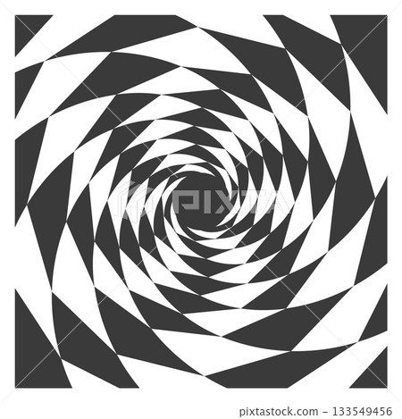 A black and white spiral with a white dot in the center A black and white spiral with a white dot in the center 133549456