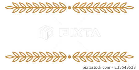 A gold leaf border with a white background A gold leaf border with a white background 133549528