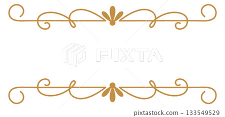 A gold and white line with a floral design 133549529