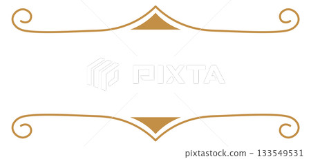 A gold and white design with a curved line A gold and white design with a curved line 133549531