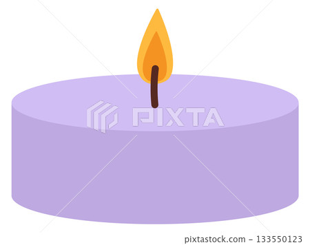 A purple candle with a single flame on top 133550123
