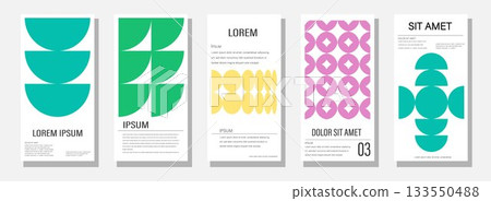 Modern abstract poster collection, vector minimalist posters with geometric shapes. The versatile backgrounds for posters,labels, and template with text. Modern abstract poster collection, vector minimalist posters with geometric shapes. The versatile backgrounds for posters,labels, and template with text. 133550488