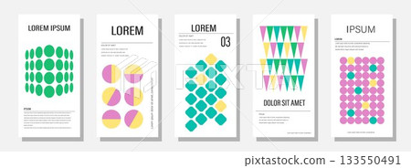 Modern abstract poster collection, vector minimalist posters with geometric shapes. The versatile backgrounds for posters,labels, and template with text. Modern abstract poster collection, vector minimalist posters with geometric shapes. The versatile backgrounds for posters,labels, and template with text. 133550491