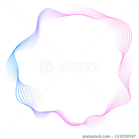Audio wave round neon frame. Beat circle Audio wave round neon frame. Beat circle 133550597