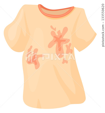 Dirty t-shirt cartoon icon. Laundry textile clothes Dirty t-shirt cartoon icon. Laundry textile clothes 133550620
