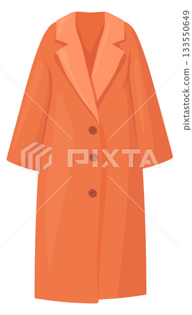 Warm coat cartoon icon. Autumn outwear 133550649
