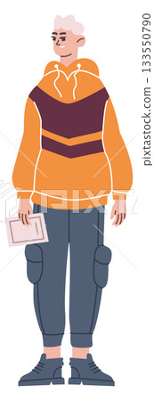 Teen boy in casual clothes. Urban apparel outwear style 133550790