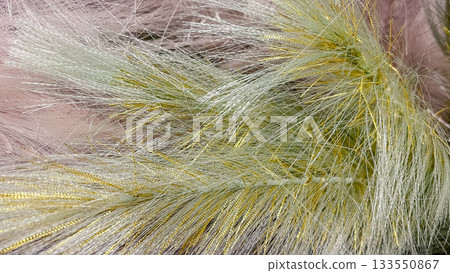 Abstract soft fluffy texture background in white silver pink green and gold with glittering shimmer effect 133550867
