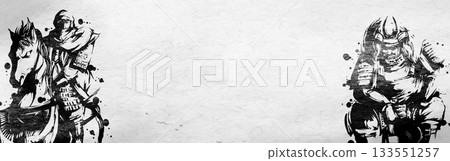 武田信玄和上杉謙信的水墨畫插圖 133551257