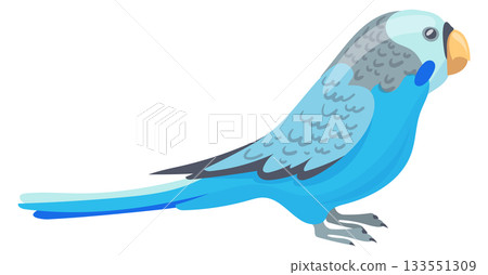 Blue parrot cartoon icon. Pet bird. Wild animal 133551309