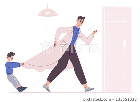 Hyperactive kid bad behavior. Attention distracted parenting 133551338