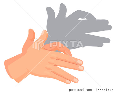 Wolf shadow silhouette. Animal hand gesture theater 133551347