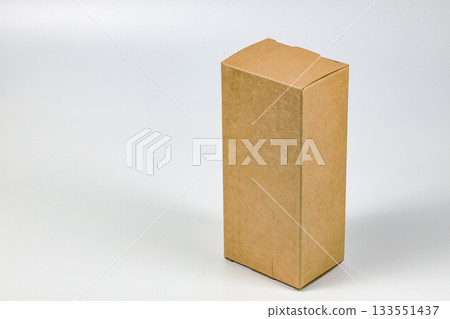Rectangle Cardboard box for Parcel Delivery isolated on white background. Rectangle Cardboard box for Parcel Delivery isolated on white background. 133551437