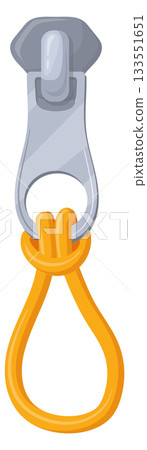 Metal zipper clasp icon. Cartoon clothes puller Metal zipper clasp icon. Cartoon clothes puller 133551651