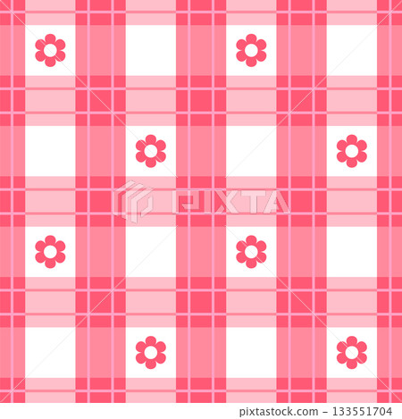 Decorative floral plaid pattern. Wrapping paper or clothes ornament 133551704