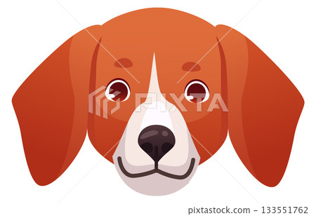 Basset hound portrait. Dog breed cartoon avatar Basset hound portrait. Dog breed cartoon avatar 133551762