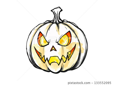 Vector illustration of a scary Halloween pumpkin. 133552095