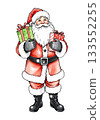 Santa Claus with presents watercolor vector illustration. 133552255
