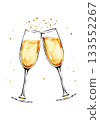 Two glasses of champagne vector illustration. 133552267
