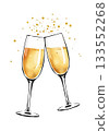 Two glasses of champagne vector illustration. 133552268