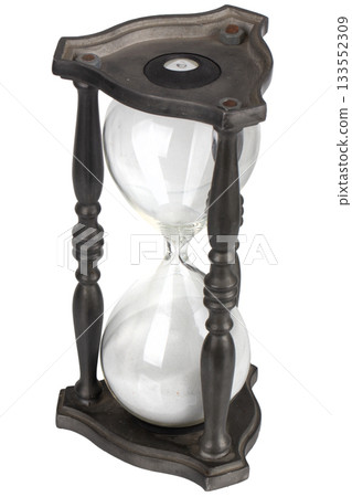 Vintage pewter hourglass. 133552309