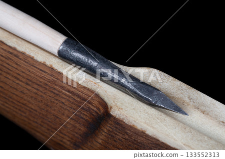 vintage medieval crossbow with bolt on black vintage medieval crossbow with bolt on black 133552313