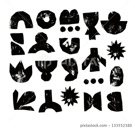Abstract grunge elements with geometric shapes texture vector background design. 133552380