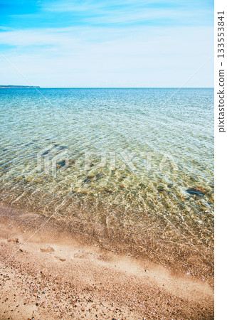 Sunny beach at the baltic sea in Denmark in Summer 133553841