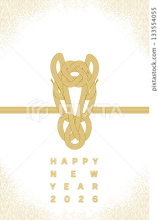 時尚簡約的2026年年新年賀卡 133554055