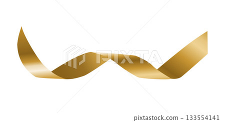 Gold curly ribbon isolated on white background. Vector holiday illustration Gold curly ribbon isolated on white background. Vector holiday illustration 133554141