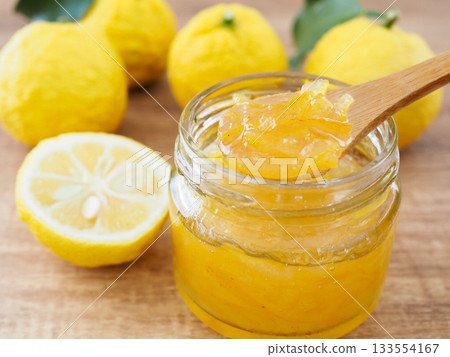 Fresh yuzu fruit and homemade jam 133554167