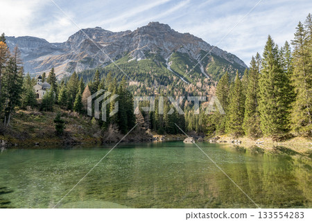 Chapel Maria by the lake Summer time at romantic forest Lake Obernberg scenic mountain lakes landscape in Austria, Tyrol Chapel Maria by the lake Summer time at romantic forest Lake Obernberg scenic mountain lakes landscape in Austria, Tyrol 133554283