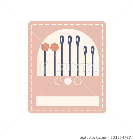 一套縫紉針的可愛插圖 133554727