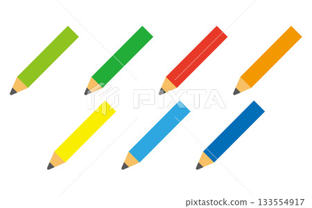 Set of colorful pencil illustrations 133554917
