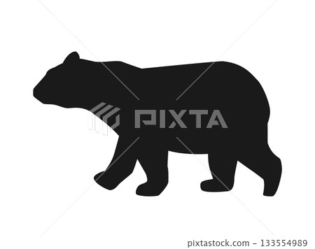 Illustration of a walking bear silhouette 133554989