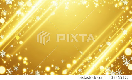 一張華麗的節慶背景圖,適合年末促銷,圖中明亮的黃色背景上散落著白色亮片和雪花。 一張華麗的節慶背景圖,適合年末促銷,圖中明亮的黃色背景上散落著白色亮片和雪花。 133555172
